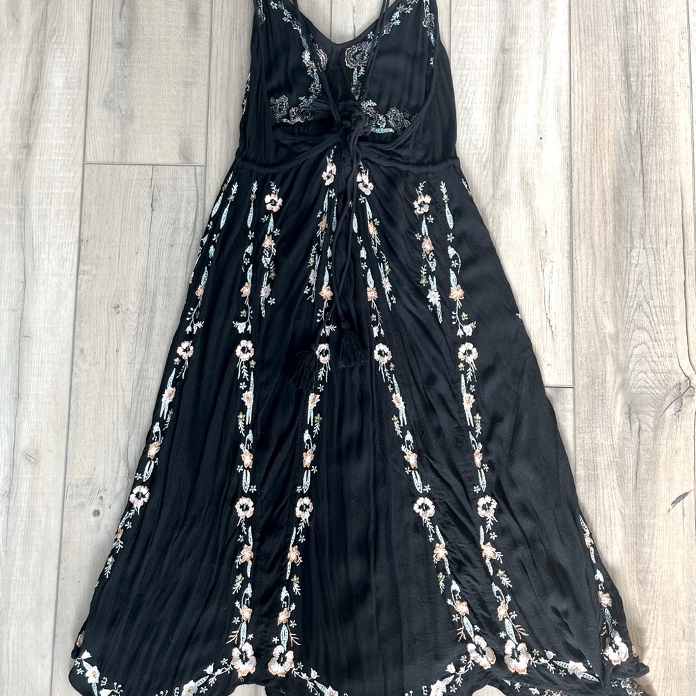 Free People Embroidered black Gauze Dress - Picture 4 of 9